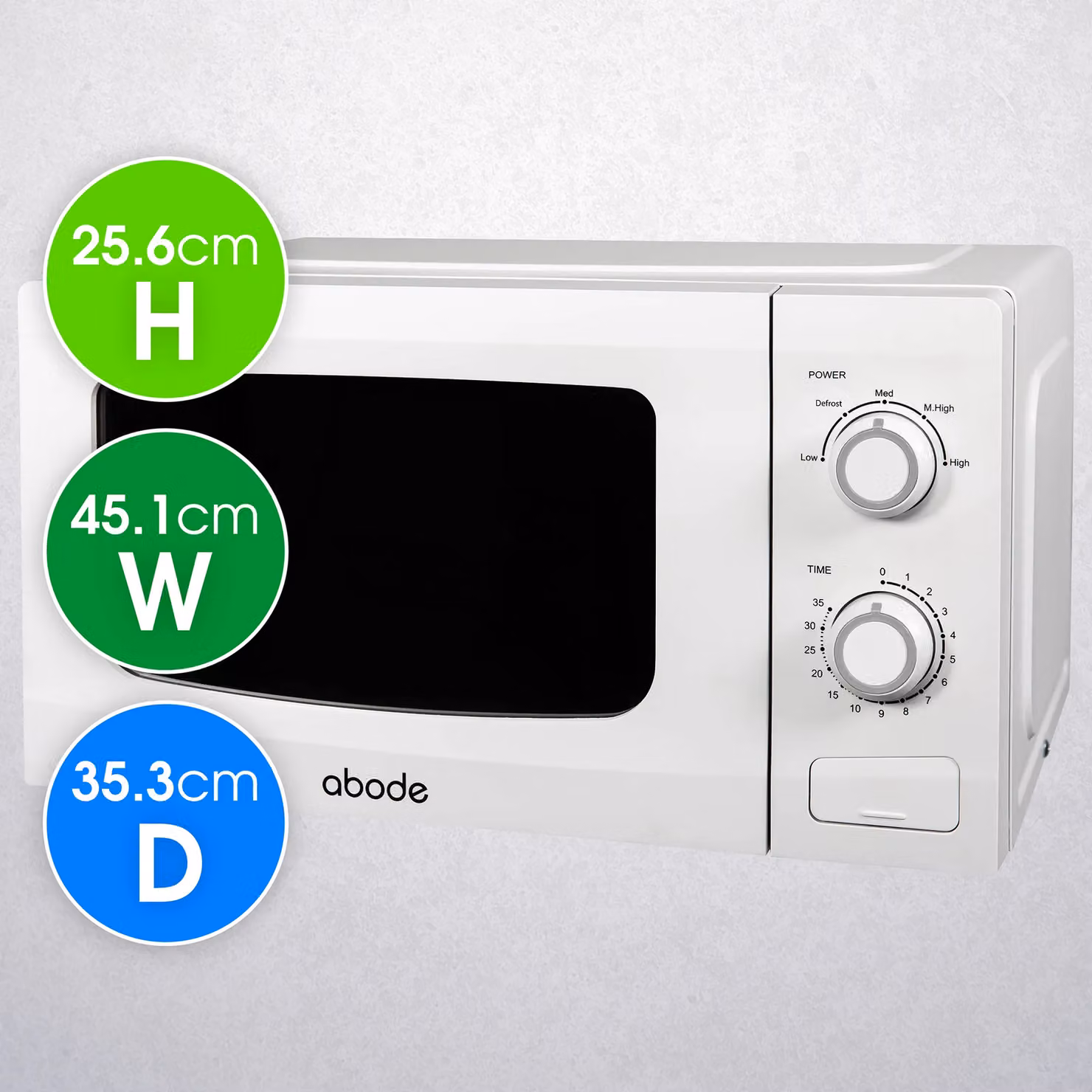 Abode AMM2001-M 20 Litre 700W Manual Solo Microwave in White – 2