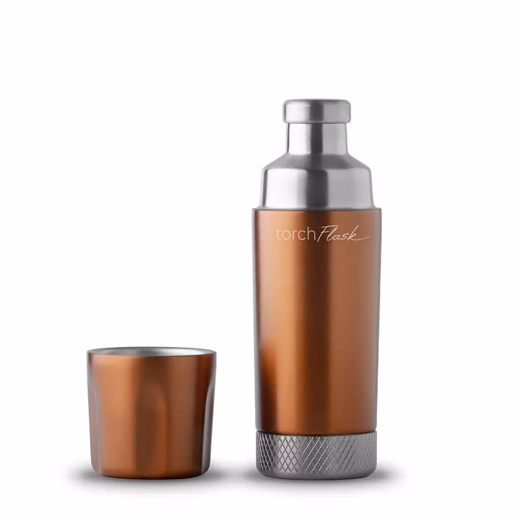 High Camp Flasks Torch Hip Flask in Bronze, 6oz – 3