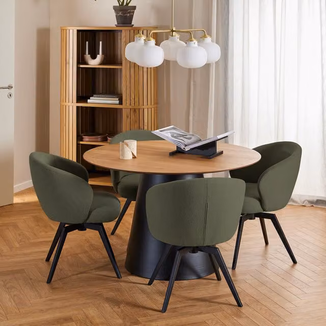 Furniture To Go Darlene Swivel Dining Chair in Green Fabric