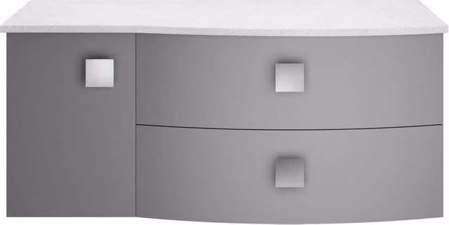 Balterley Gentleshaw 2 Drawer Right-Hand Wall Hung Vanity Unit in Grey and White