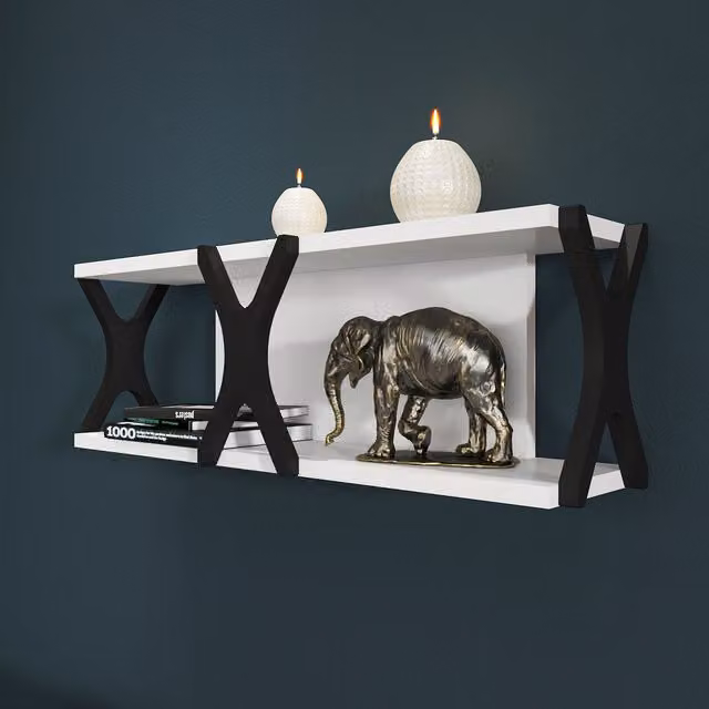 Decorotika Seza Wall Shelf in White and Black