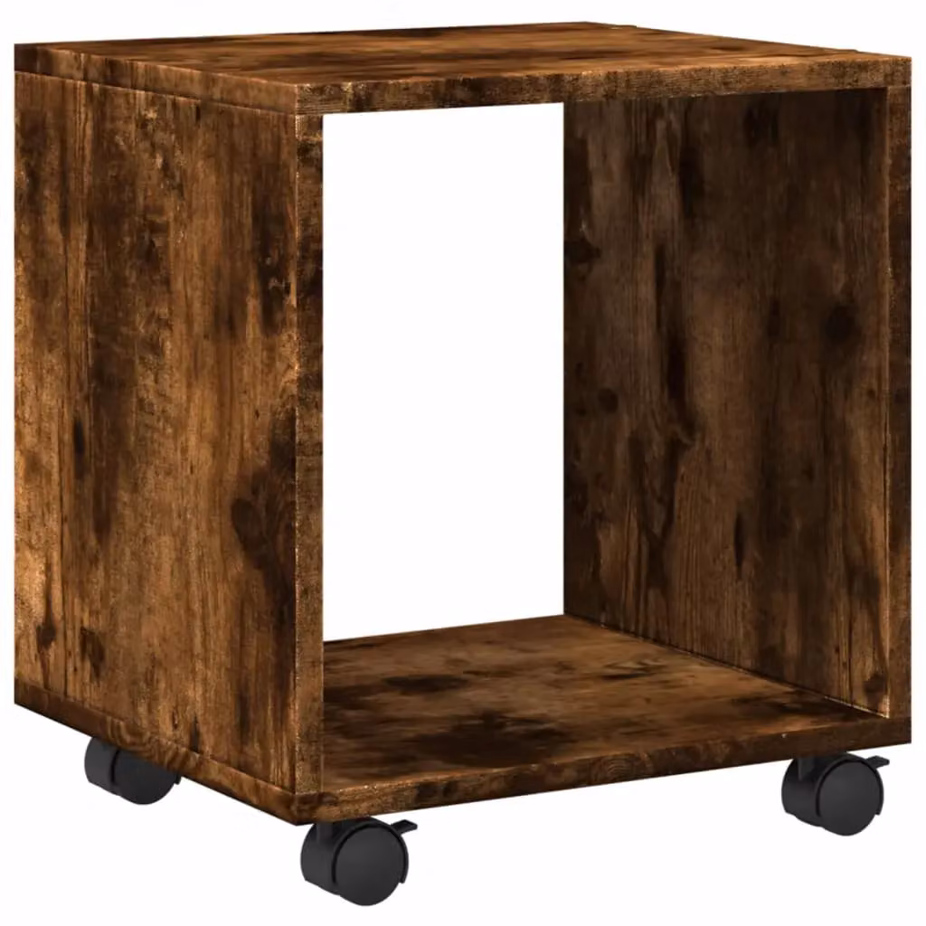 Berkfield Home vidaXL Rolling Cabinet in Smoked Oak Brown, W/D/H: 37 x 33 x 42.5 cm – 2