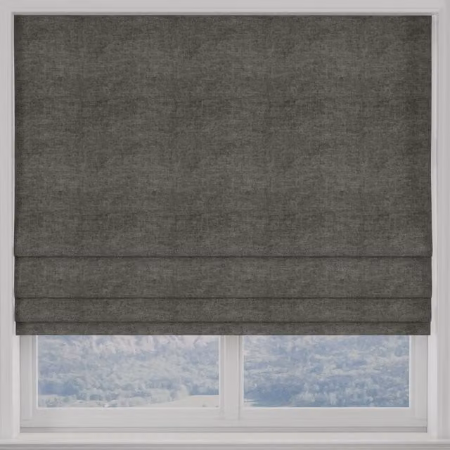 Terrys Luxuria Made to Measure Blackout Roman Blind in Grey Polyester