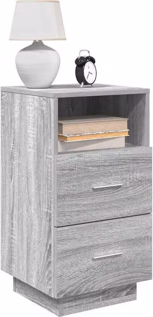 Berkfield Home Bedside Cabinet with 2 Drawers in Grey Sonoma, W/D/H: 36 x 36 x 68 cm – 1