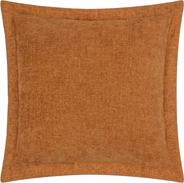 Make It A Home Dune Chenille Square Cushion in Pecan Brown with Feather and Polyester Filling