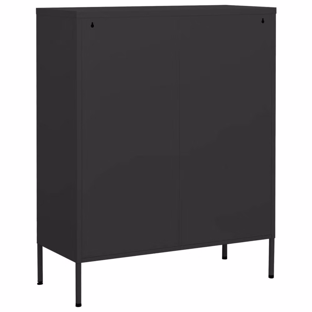 Berkfield Home Anthracite Steel Storage Cabinet in Grey, W/D/H: 80 x 35 x 101.5 cm – 2