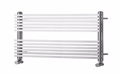 TowelRads Oxfordshire Horizontal Designer Towel Rail, Silver, W: 100 cm, H: 60 cm