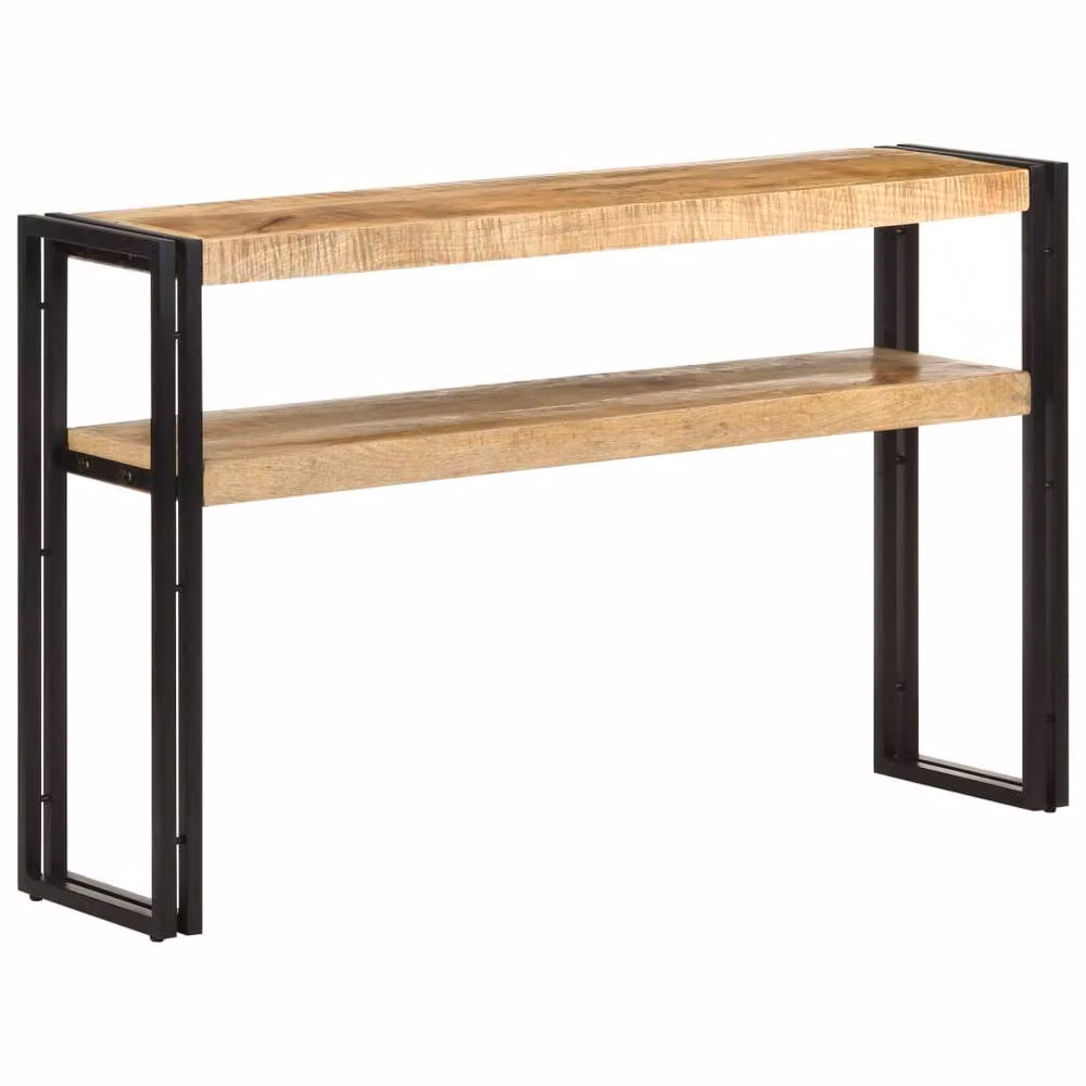 Berkfield Home Dense Rustic Console Table in Brown Rough Mango Wood, W/D/H: 120 x 30 x 75 cm – 1