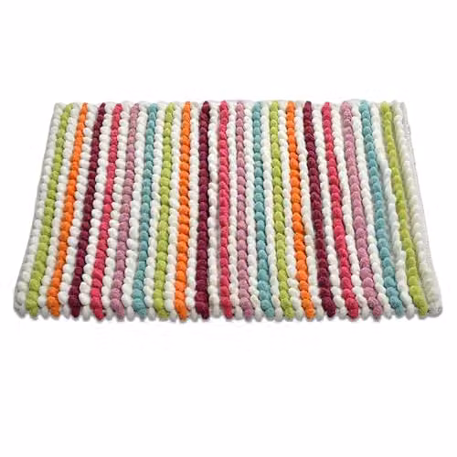 Allure Bath Fashions Striped Chunky Bobble Bath Mat, Multicolour, W: 50 cm, D: 80 cm – 1