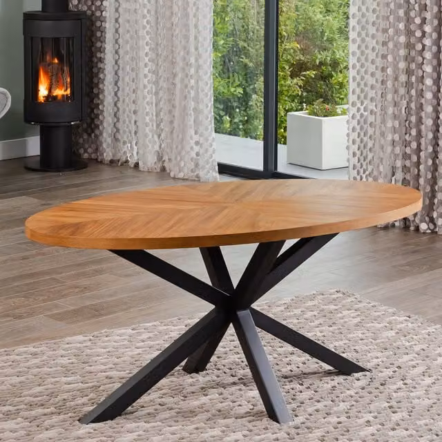 Artemis Home Modern Oval Dining Table in Oak and Black