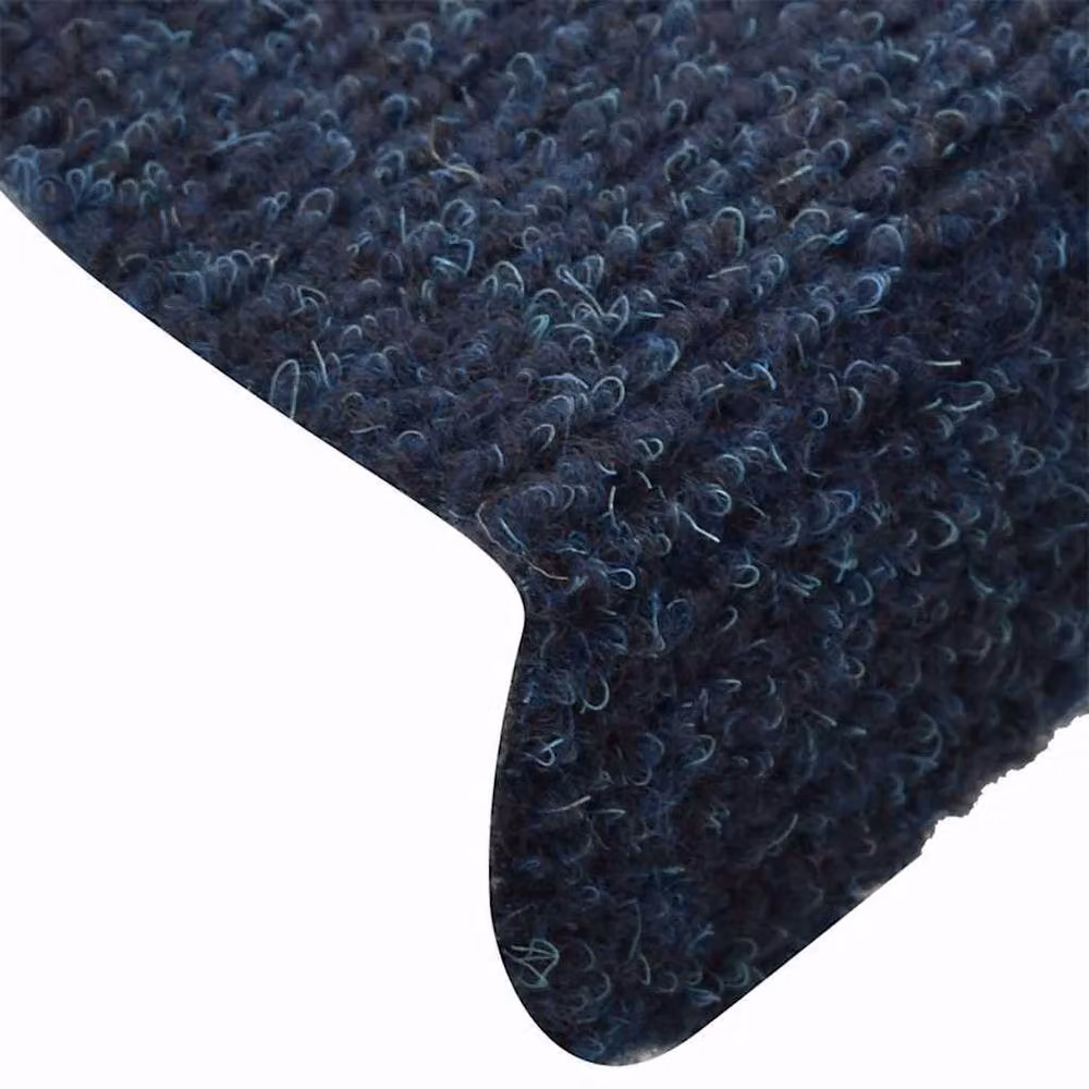 Berkfield Home Self-adhesive Needle Punch Stair Mats, 5 Pack, Blue, W: 65 cm, D: 21 cm, H: 4 cm – 3