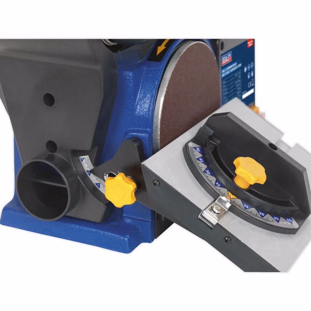 Loops Portable Table Mounted Disc and Belt Sander, 370W 230V, Blue/Multicolour, Disc Diameter: 150 mm, Belt Diameter: 100 mm – 3