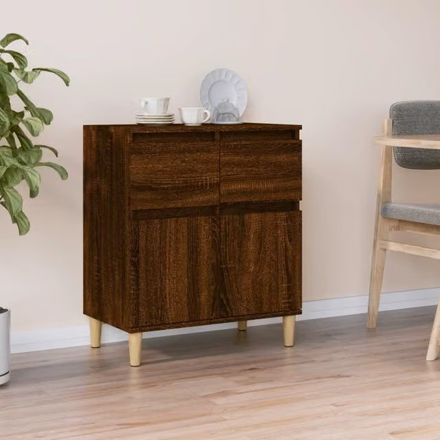 Berkfield Home Brown Oak Mid-Century Sideboard, W/D/H: 60 x 35 x 70 cm – 1