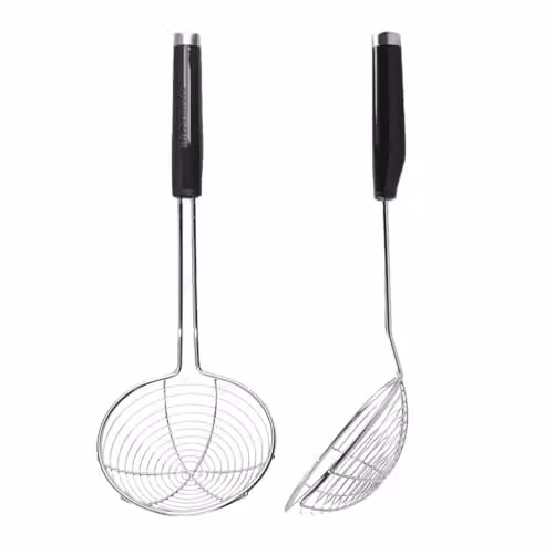 KitchenAid Stainless Steel Skimmer with Handles, Black