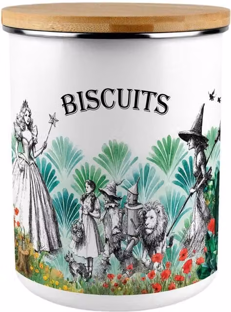 Purely Home Wizard of Oz Extra Large Enamel Metal Biscuit Tin, Multicoloured