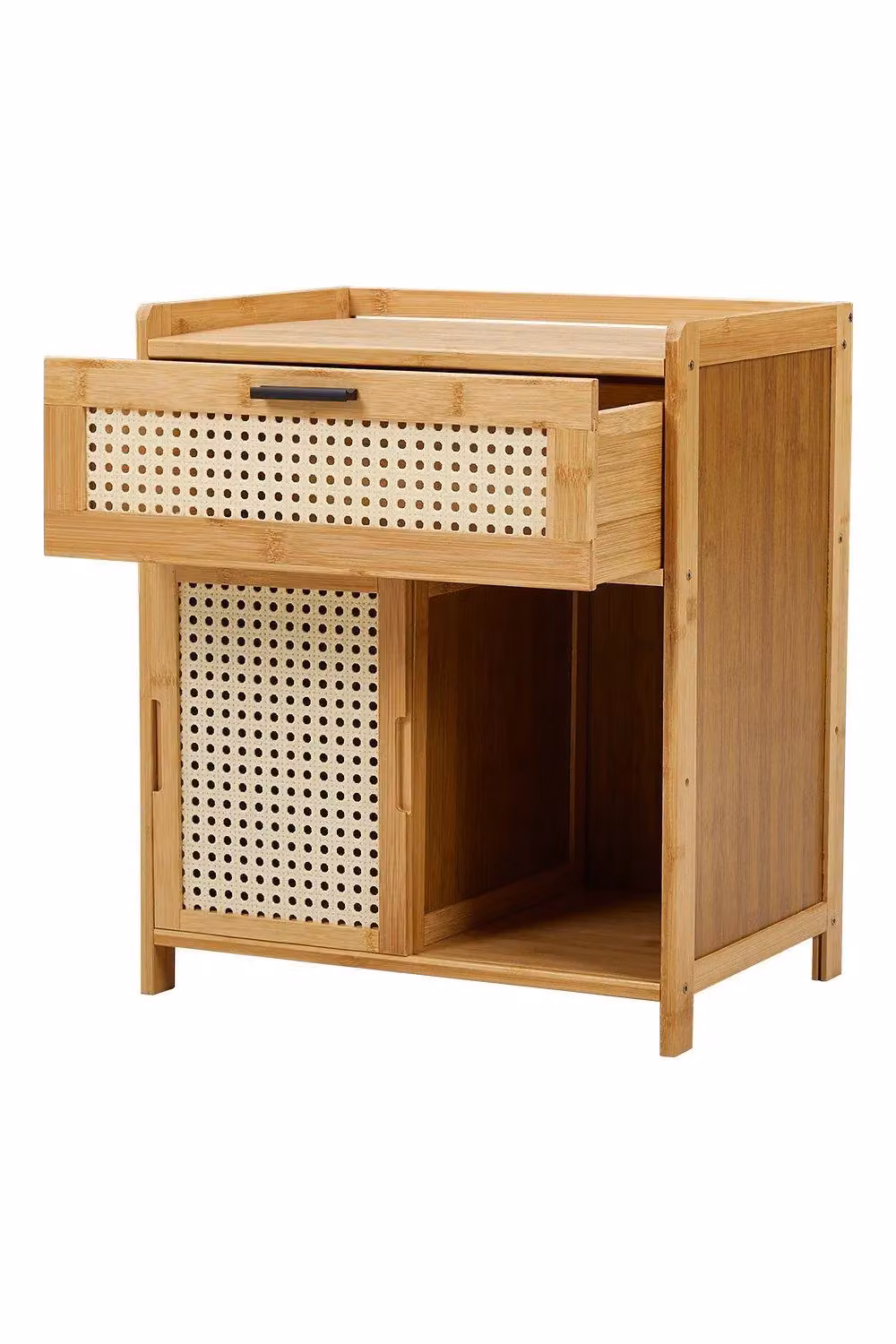 H&O Direct Wooden Nightstand Storage Cabinet in Brown – 3