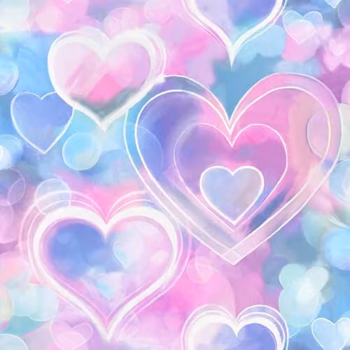 Holden Decor Neon Hearts Pink and Blue Modern Wallpaper for Childrens Bedrooms