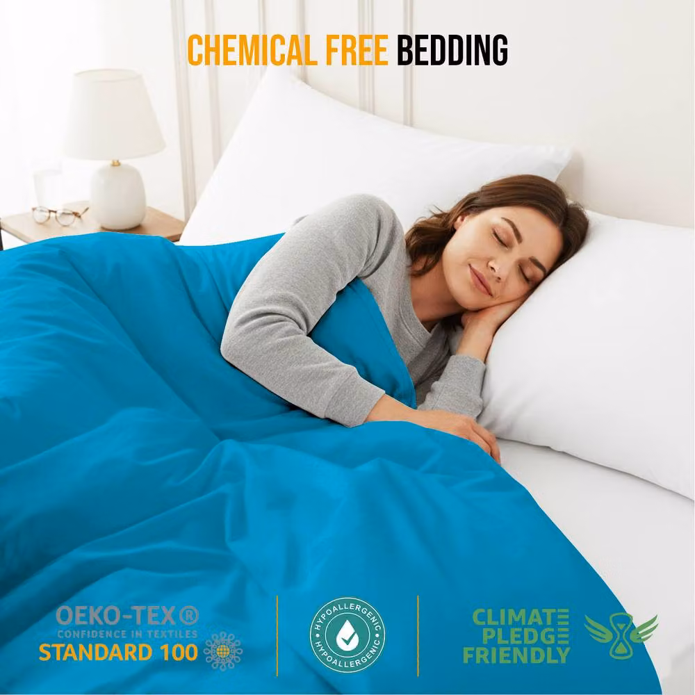Lazzaro Home Feel the Difference Exclusive Microfibre Fitted Sheets in Turquoise, King Size, W/D/H: 180 x 200 x 40 cm – 3