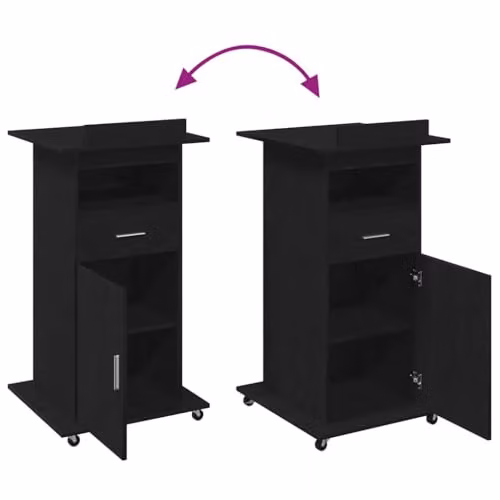 vidaXL Podium in Black Oak Engineered Wood, W/D/H: 55 x 55 x 107 cm – 4