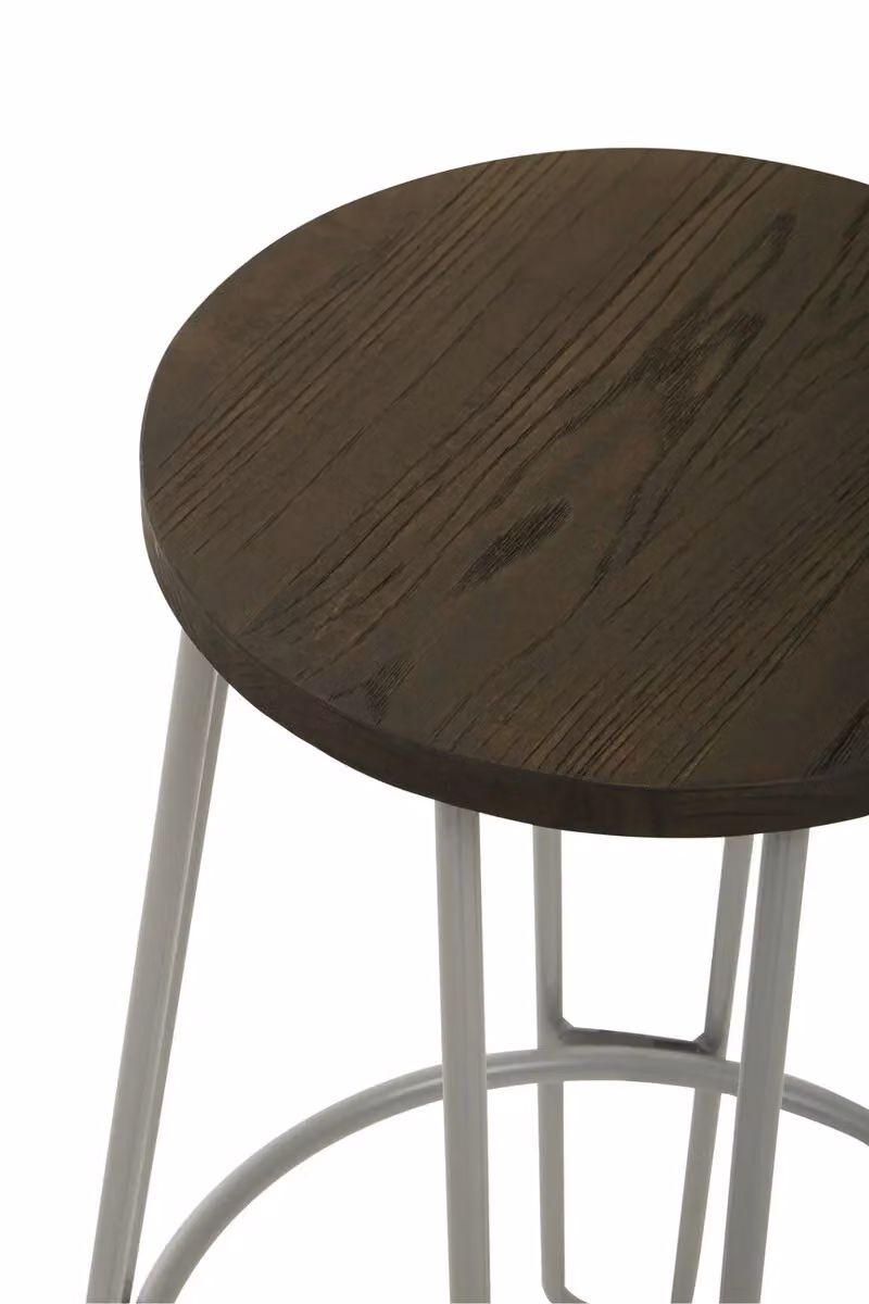 Orsina Modern Metal and Wood Bar Stool in Beige and Grey – 4
