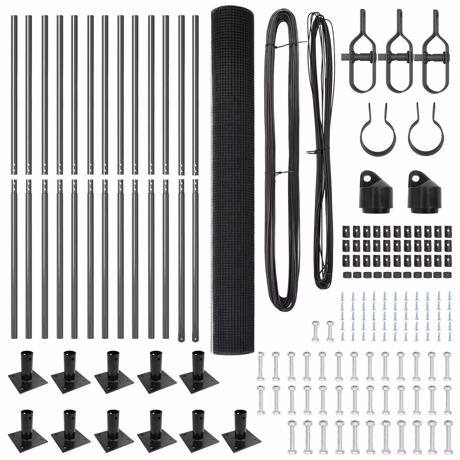 Berkfield Home Grey Steel Welded Wire Fence with 13 Flanged Posts – 4