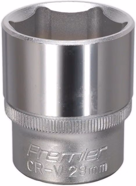 Loops 29mm Steel Drive Socket 1/2 inch Square Drive in Silver Chrome Vanadium