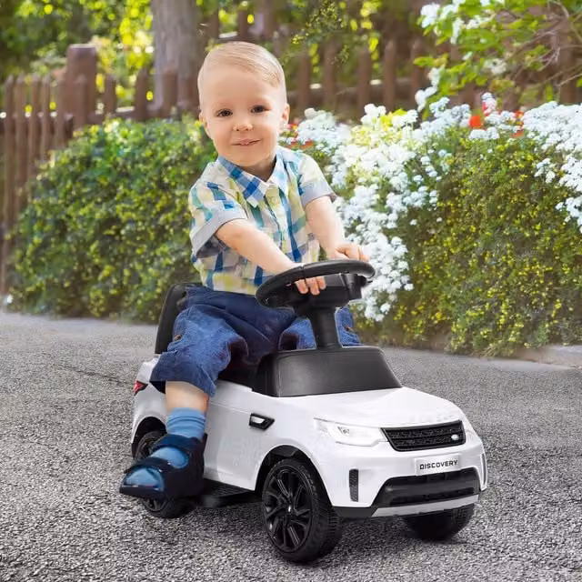 AIYAPLAY Land Rover Licensed 6V Kids Electric Ride on Car with Light and Sound, White