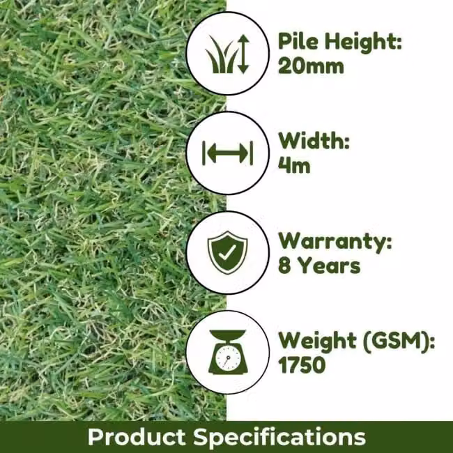 Artificial Grass GB Fern 20mm Soft Artificial Grass in Green, W: 200 cm, D: 100 cm – 4