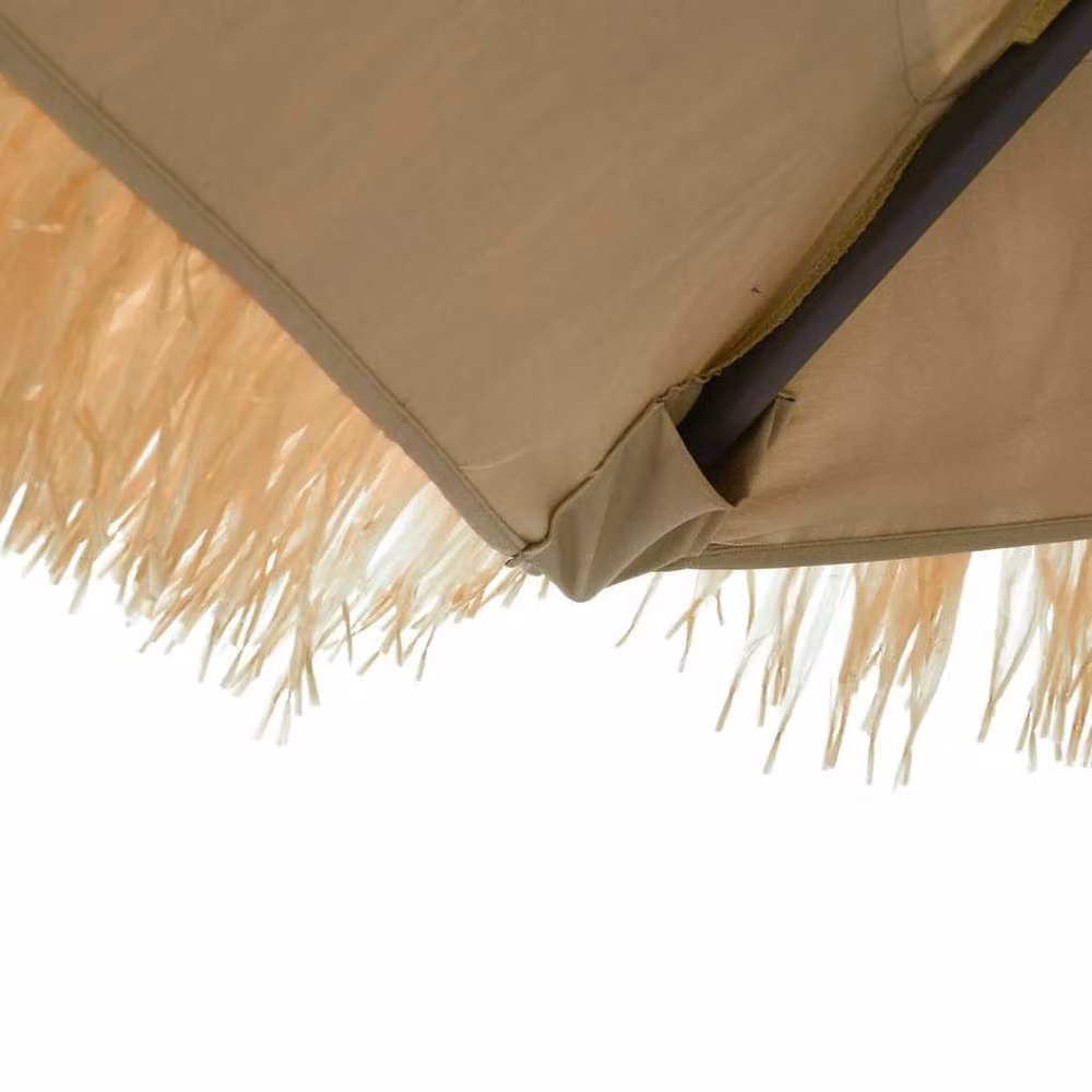 Berkfield Home Durable Garden Parasol with Steel Pole, Brown, W/D/H: 324 x 324 x 247 cm – 4