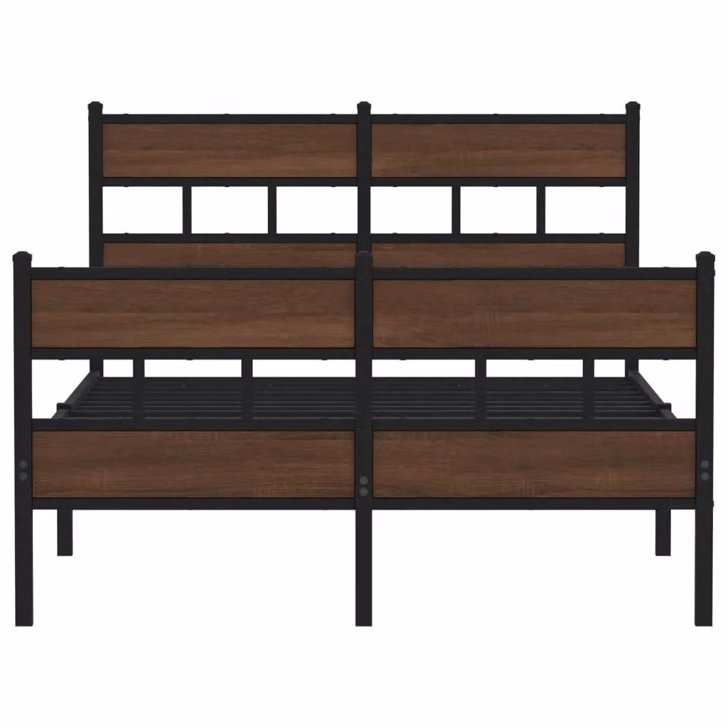 Berkfield Home Small Double Metal Bed Frame with Headboard and Footboard in Brown, W/D/H: 120 x 190 cm – 3