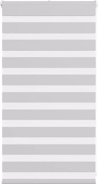Berkfield Home Zebra Blind in Light Grey, Polyester, W: 85 cm, H: 100 cm