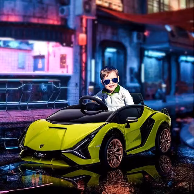 HOMCOM Licensed Lamborghini Sián 12V Electric Ride On Car in Green