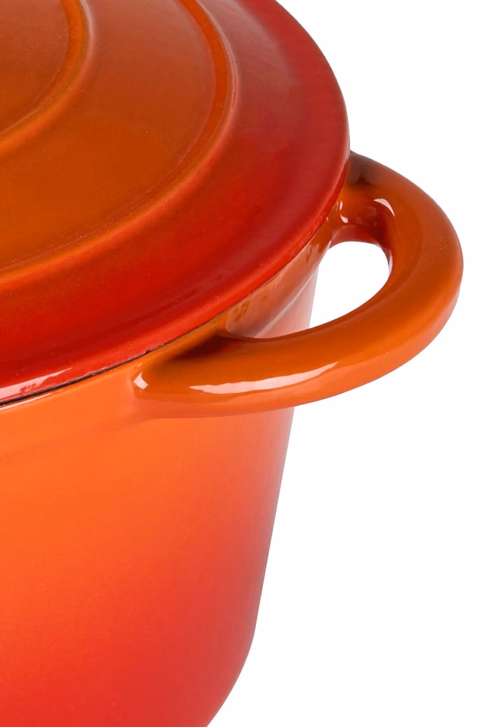 Garden Sanctuary 4L Enamelled Cast Iron Dutch Oven Casserole Pot with Lid in Orange – 4