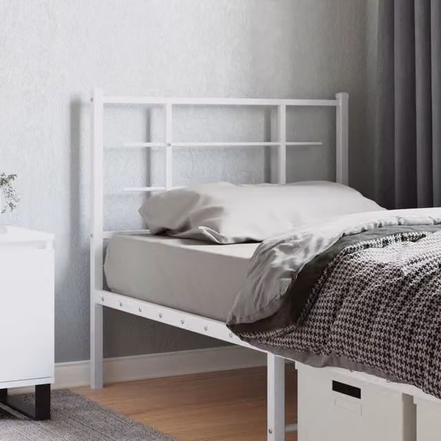 Berkfield Home Classic Metal Headboard in White, Width: 100 cm