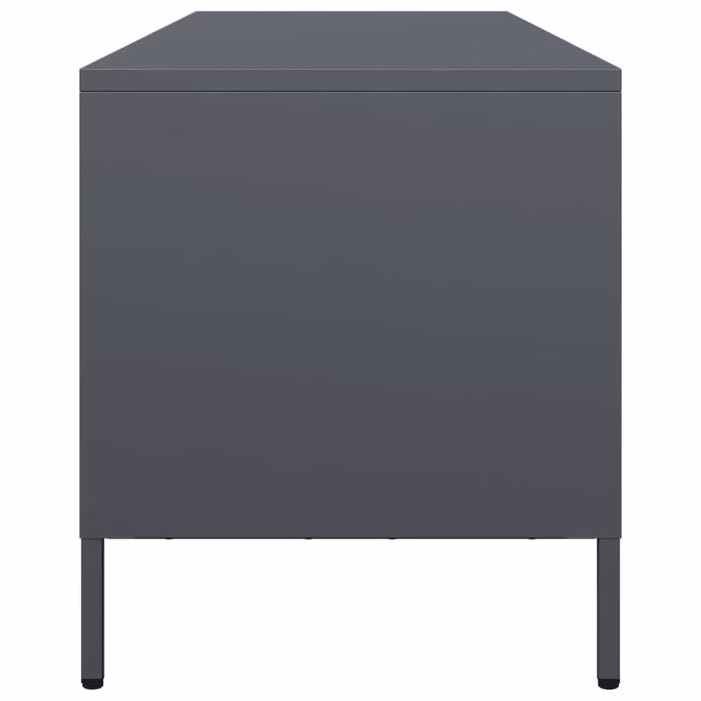 Berkfield Home Anthracite TV Cabinet in Dark Grey Matt Metal, W/D/H: 135 x 39 x 43.5 cm – 5