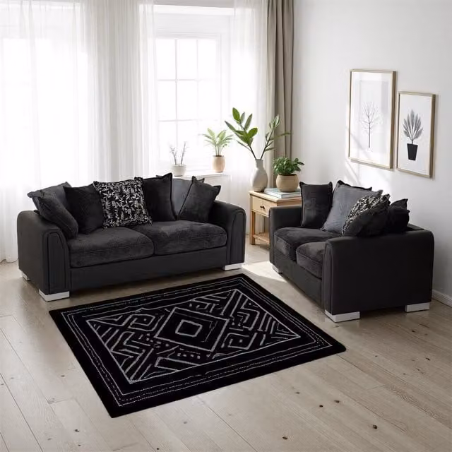 Seconique Millie 3+2 Seater Fabric Sofa Suite in Dark Grey – 1