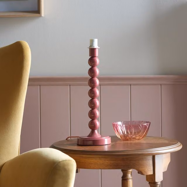Higgledy Terrys Pink Sphere Table Lamp Base Only, Height: 36.5 cm