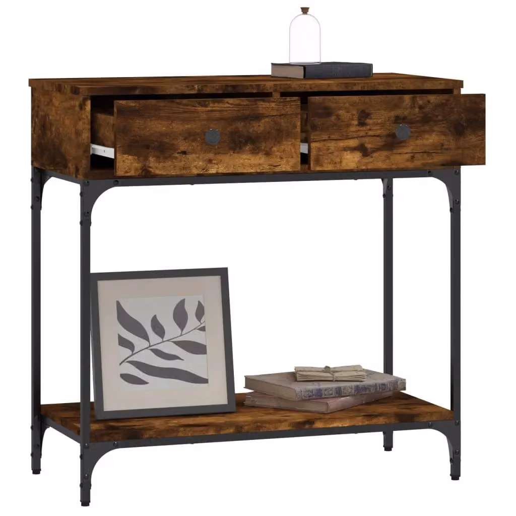 Berkfield Home Console Table in Smoked Oak Brown, W/D/H: 75 x 34.5 x 75 cm – 3
