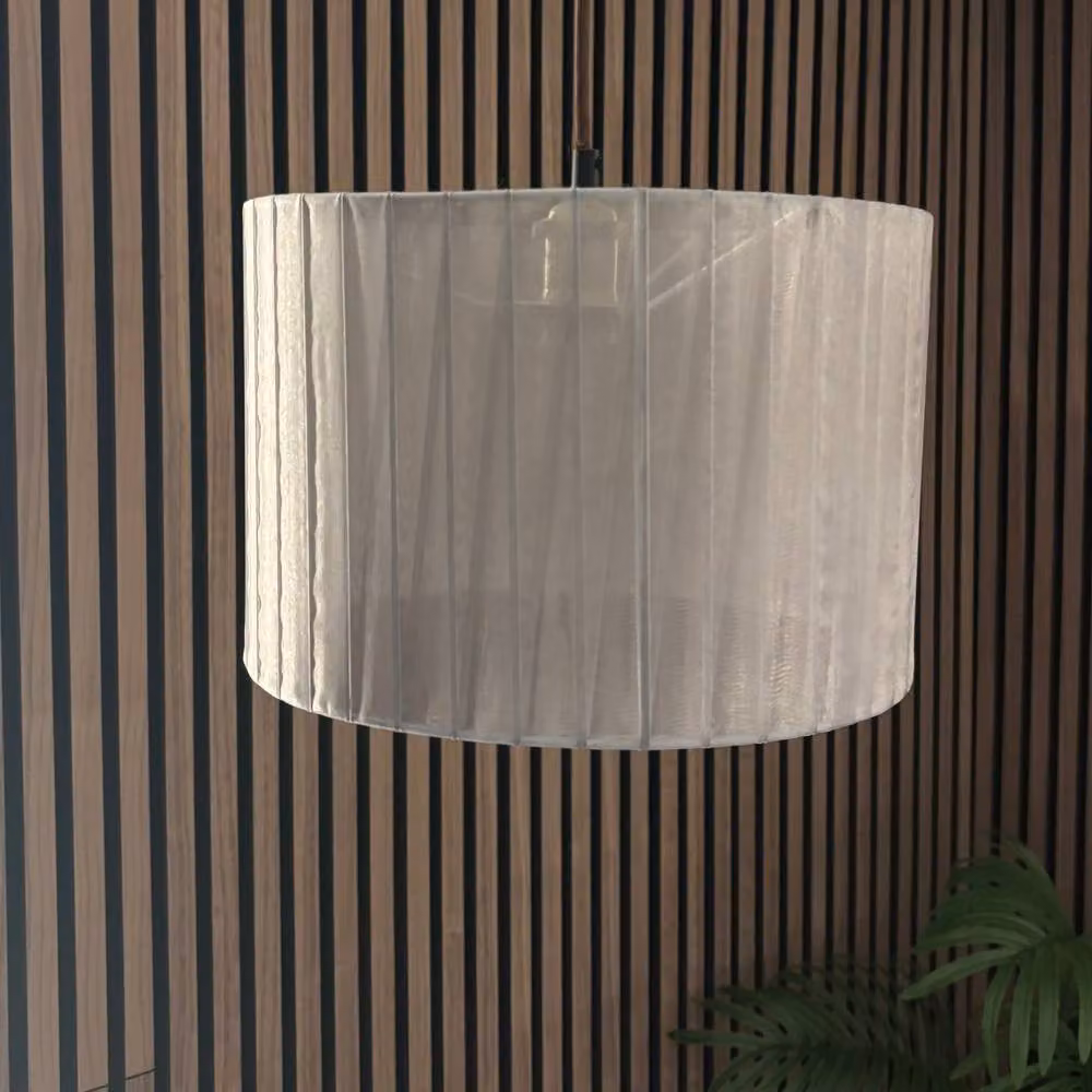 CGC Lighting Sylvie Grey Silk Pleated Round Drum Lamp Shade, Diameter: 30 cm – 2