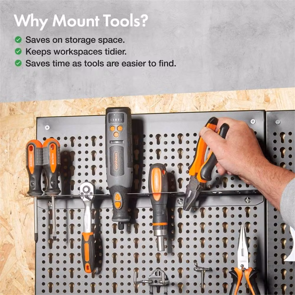 VonHaus 45pc Wall Mounted Tool Pegboard Storage Set for Shed and Garage, Black – 4