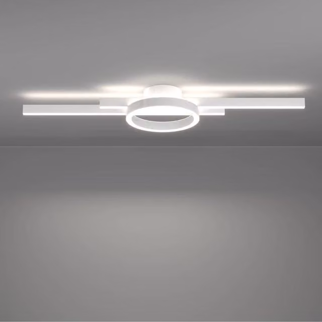 Eglo Amandolo Flush LED Ceiling Light, White, Dimmable with Remote Control and RGBW Colour Changing Options