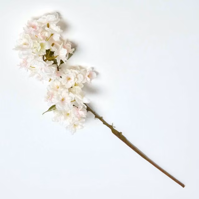 Homescapes Pink Artificial Cherry Blossom Single Stem, Height: 78 cm