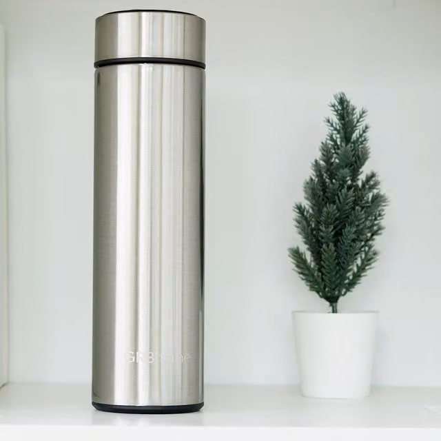 Gr8 Home Silver Vacuum Flask Water Bottle with Temperature Display, 500ml