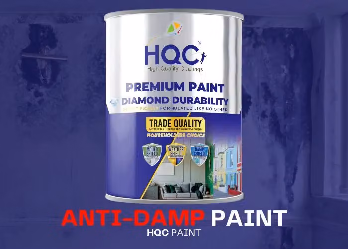 HQC PAINTS Anti Damp Self-Priming Interior Wall and Ceiling Paint, White, 5 l – 2