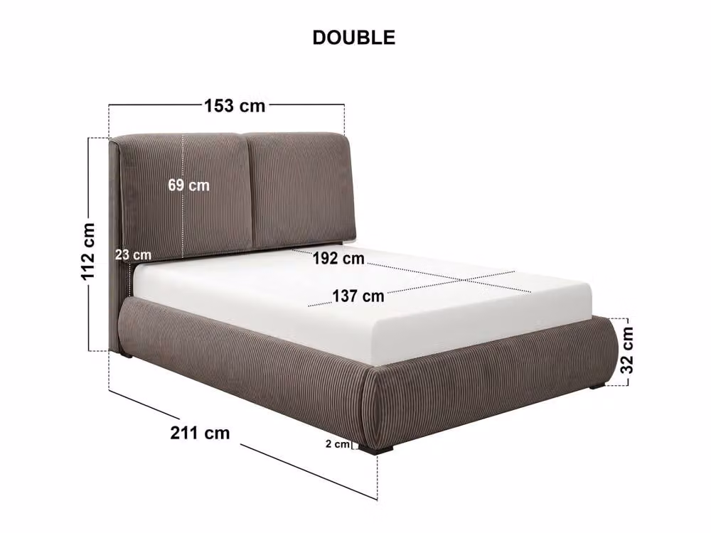 Solace+Co Lydia Upholstered Ottoman Bed in Brown, W/D/H: 180 x 200 cm – 2