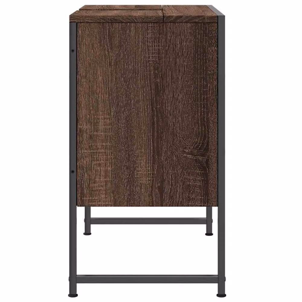 Berkfield Home Brown Oak Wall Mounted Bathroom Sink Cabinet W/D/H: 60 x 33 x 60 cm – 4