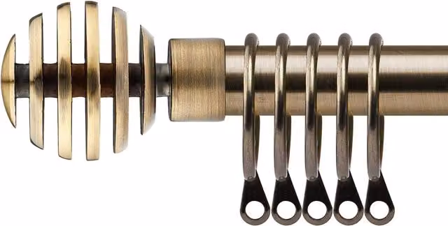 New Edge Blinds Geneva Extendable Metal Curtain Pole Set in Bronze, 170 cm - 300 cm