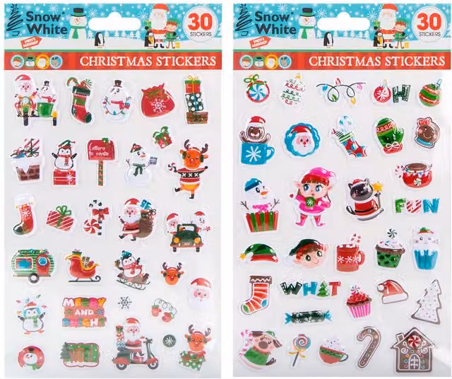 VFM e-Store Christmas Themed Adhesive Stickers in Multicolour, W/D/H: 24.9 x 14.6 x 0.1 cm