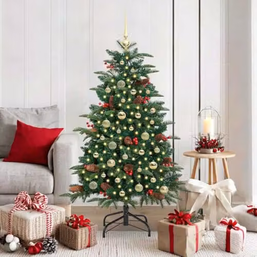 vidaXL Artificial Christmas Tree with 150 LEDs and Stand, Green, Height: 150 cm – 2