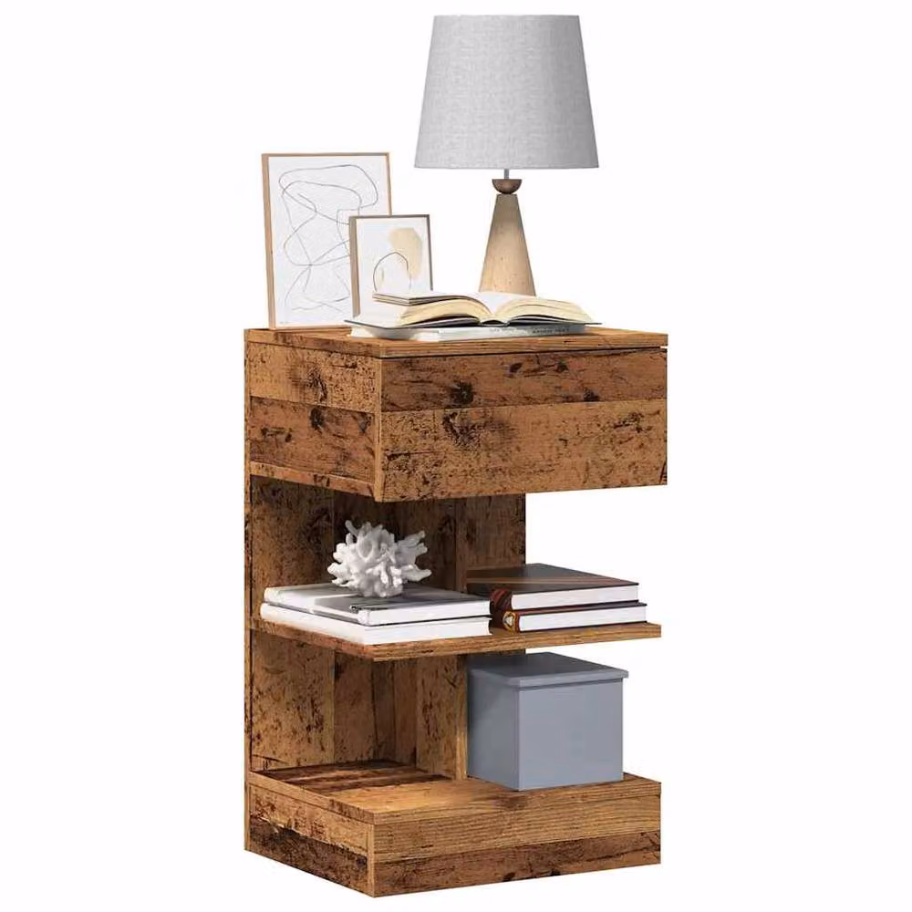 Berkfield Home Bedside Cabinet in Brown Old Wood, W/D/H: 40 x 35 x 65 cm – 2